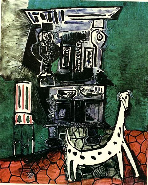 Pablo Picasso Painting Buffet Henry Ii And Armchair With Dog - Click Image to Close